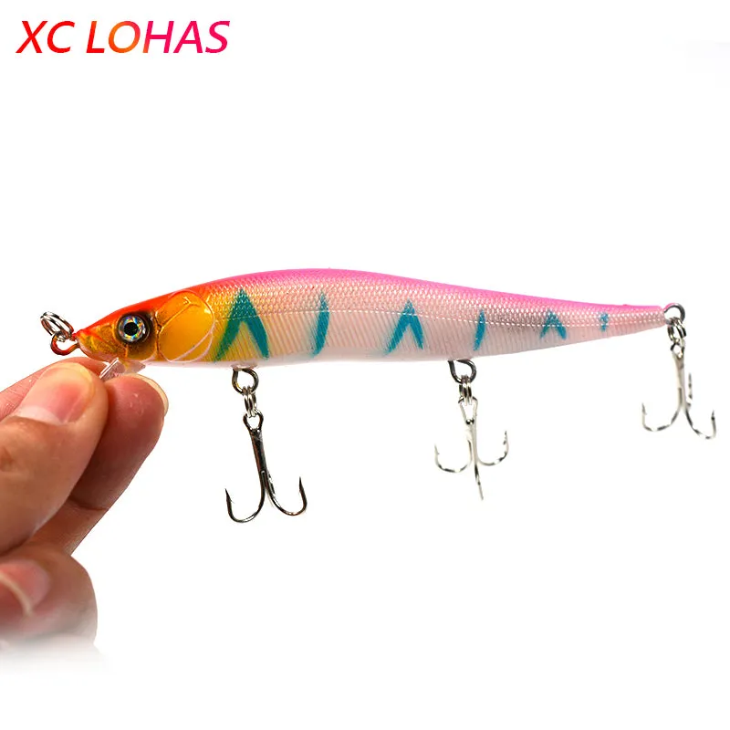 11.5cm 13g Bent Minow Fishing Lure Hard Plastic Artificial Lures 3D Fish Eye Swim Bait Crankbait Fake Baits Factory Price MI084