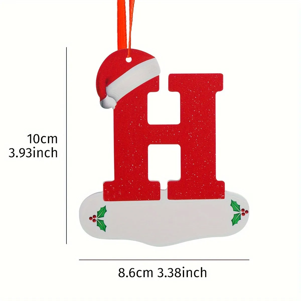 1PC Christmas Tree Decoration Letter Pendant - DIY Chevron Board Material Indoor Christmas Decorations with 26 Christmas Hat Letter for New Year Decorations