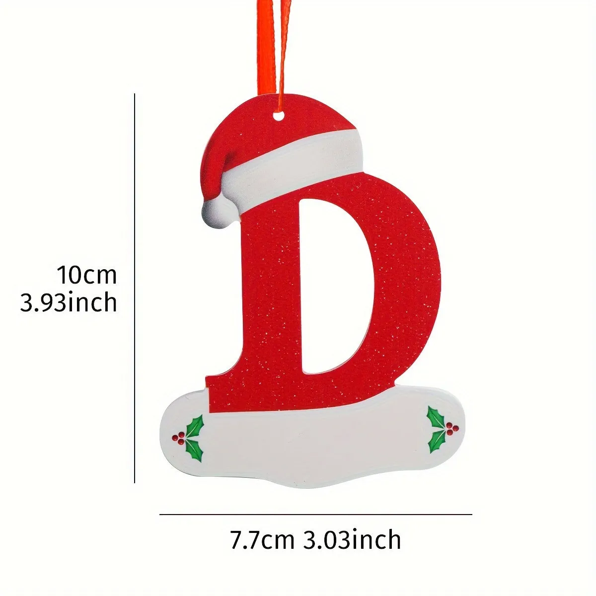 1PC Christmas Tree Decoration Letter Pendant - DIY Chevron Board Material Indoor Christmas Decorations with 26 Christmas Hat Letter for New Year Decorations