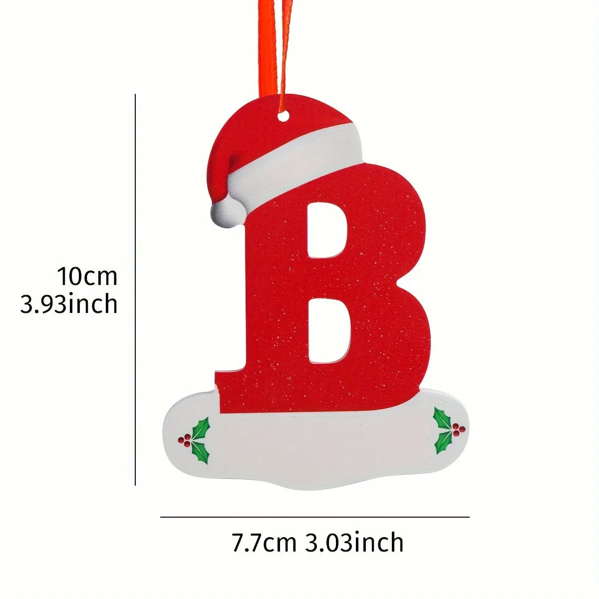 1PC Christmas Tree Decoration Letter Pendant - DIY Chevron Board Material Indoor Christmas Decorations with 26 Christmas Hat Letter for New Year Decorations