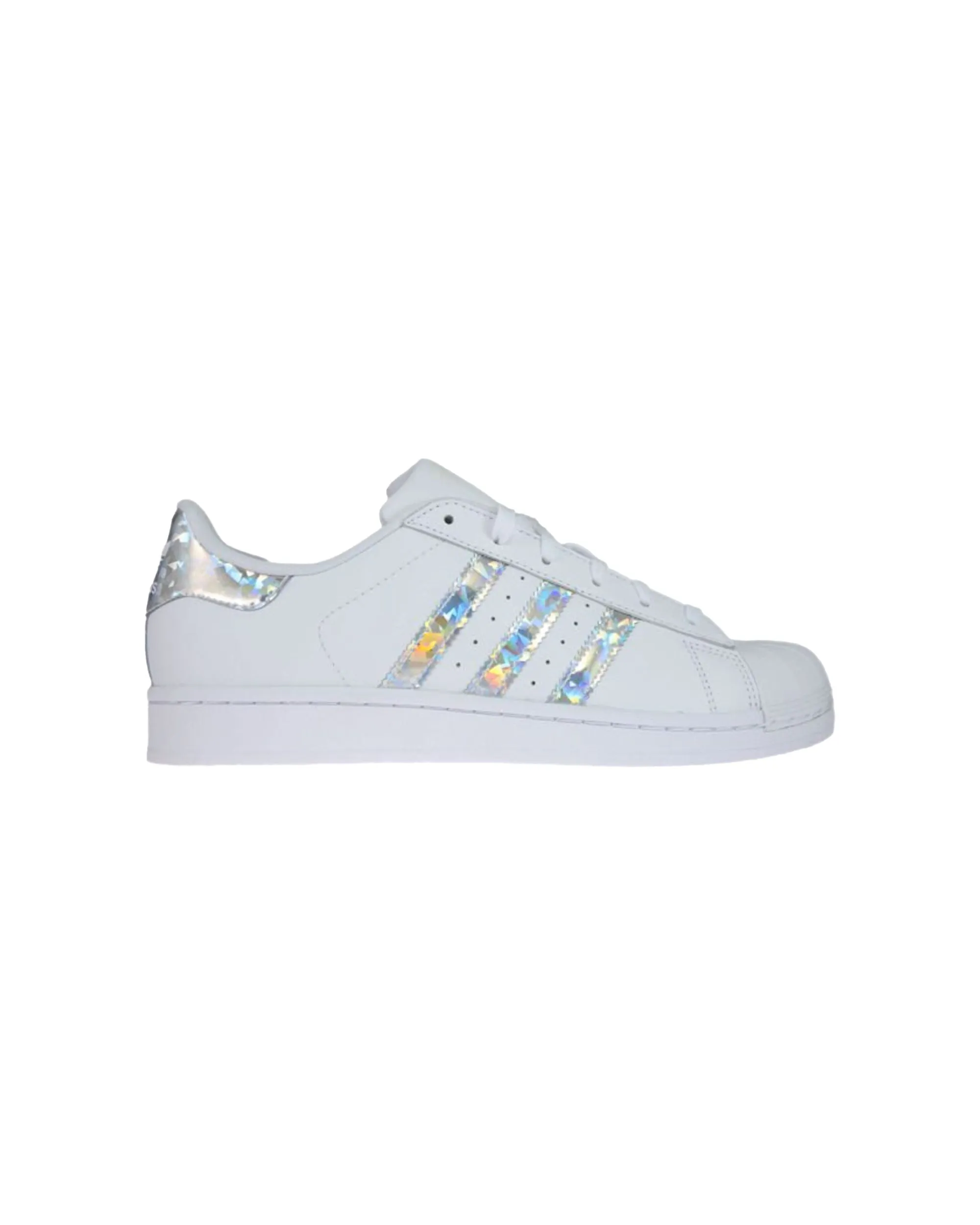 Adidas Superstar J Bianco Argento