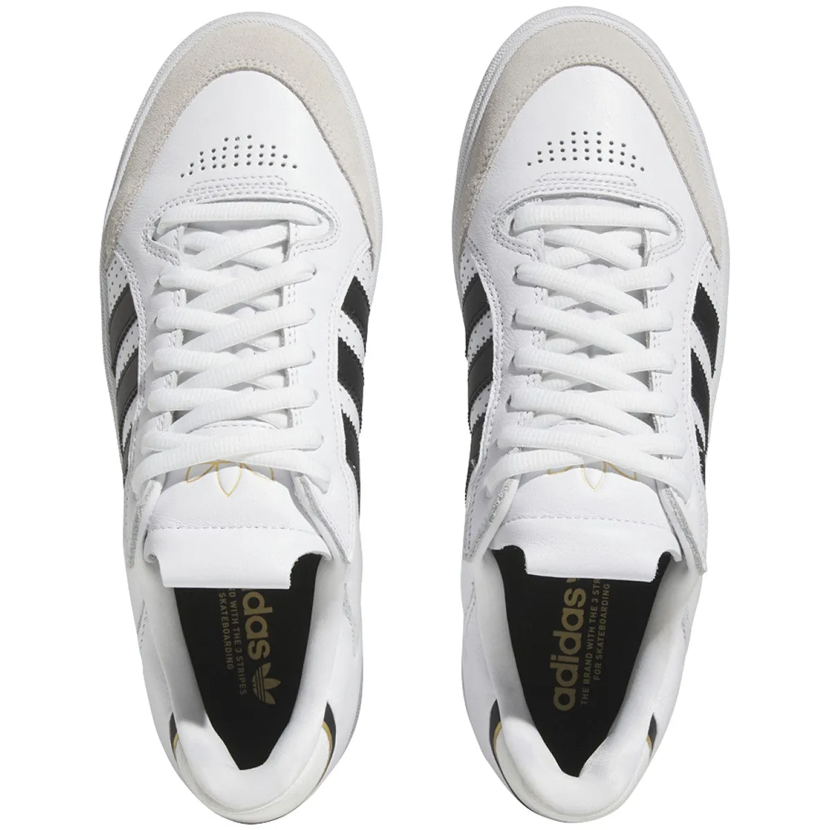 Adidas Tyshawn Low Skateboard Shoe - White/Core Black/Gold Metallic