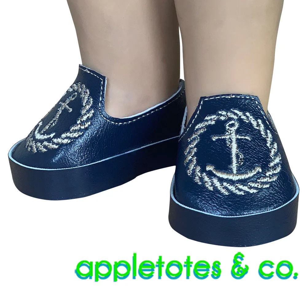 Admiral Shoes ITH Embroidery Patterns for 18" Dolls