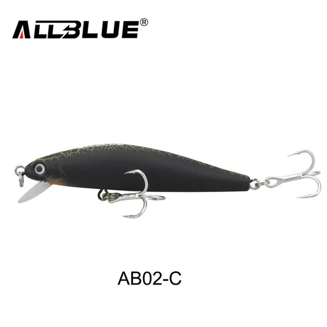 ALLBLUE 2017 Good Quality Fishing Lure Laser Minnow Wobbler Professional Baits 70mm/6.5g 8# Anti-rust Hook Crankbait Popper AB02