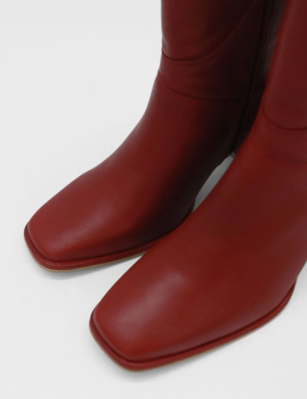 Amanda heeled ankle boot in red leather women's shoes