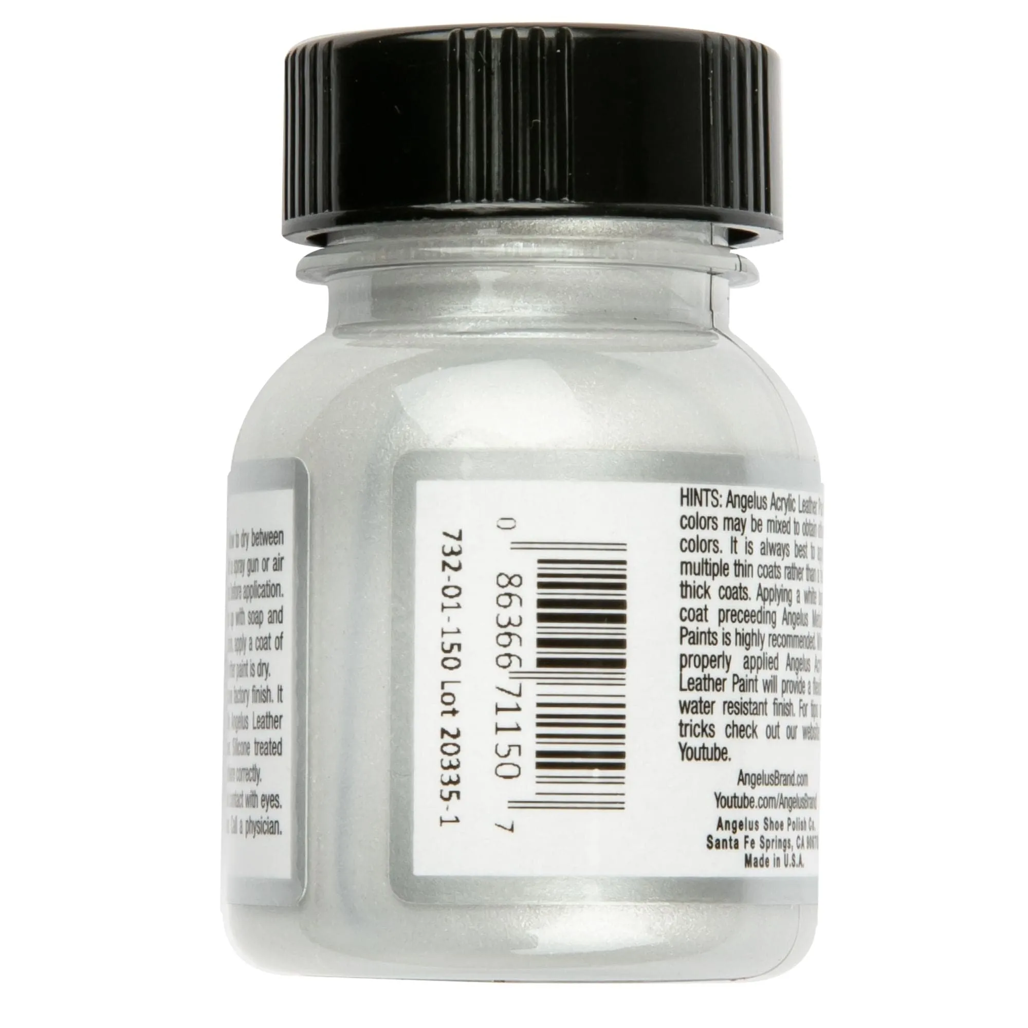 Angelus Acrylic Paint Silver #150 29Ml Use On Leather, Vinyl Or Fabric