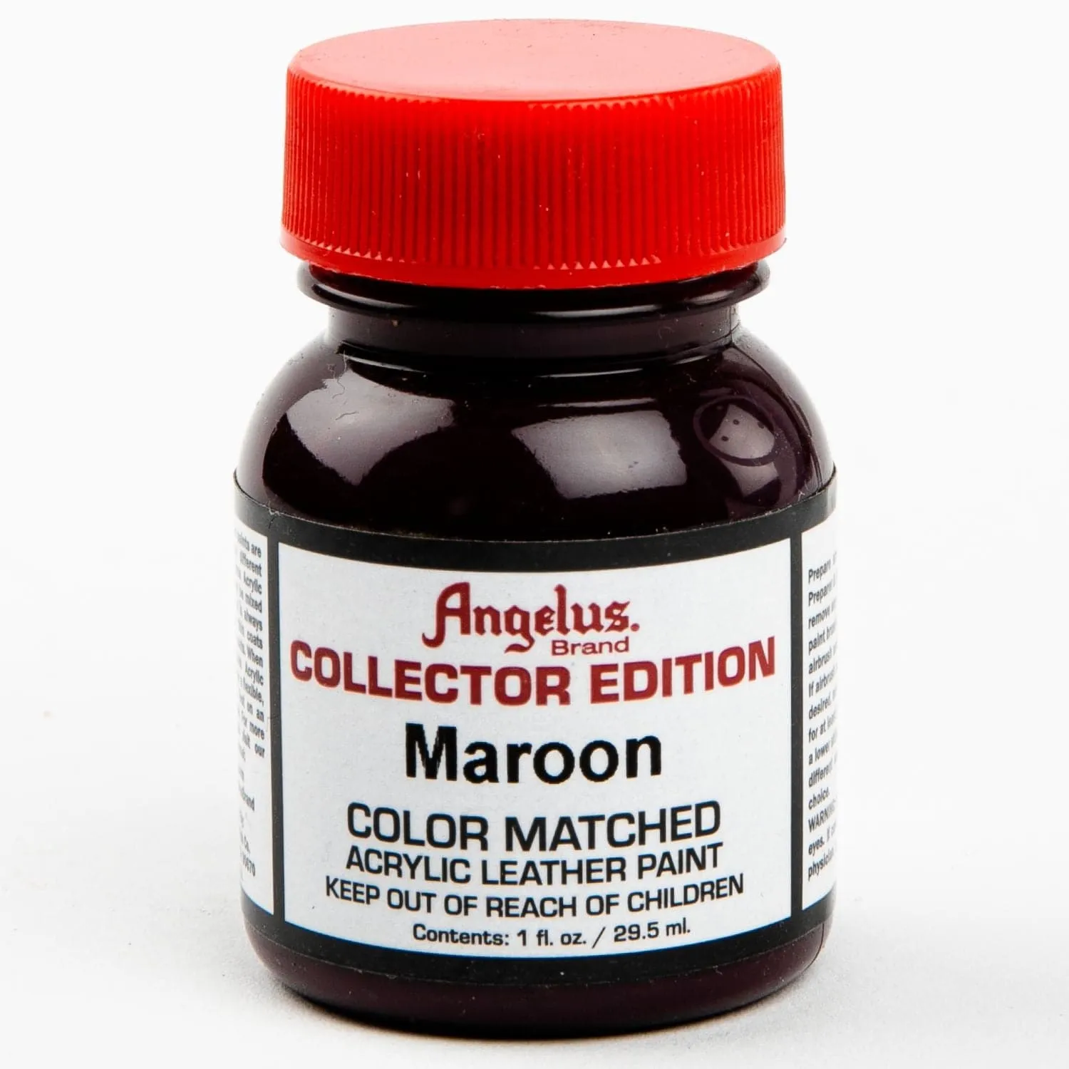 Angelus Collectors Edition Acrylic Paint 2 Maroon 29Ml Use On Leather, Vinyl Or Fabric