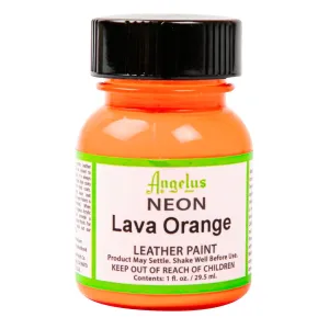 Angelus Neon Acrylic Paint Lava Orange 29Ml Use On Leather, Vinyl Or Fabric