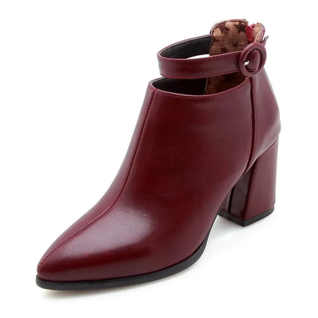 Ankle Boots Pointed Toe Women Shoes