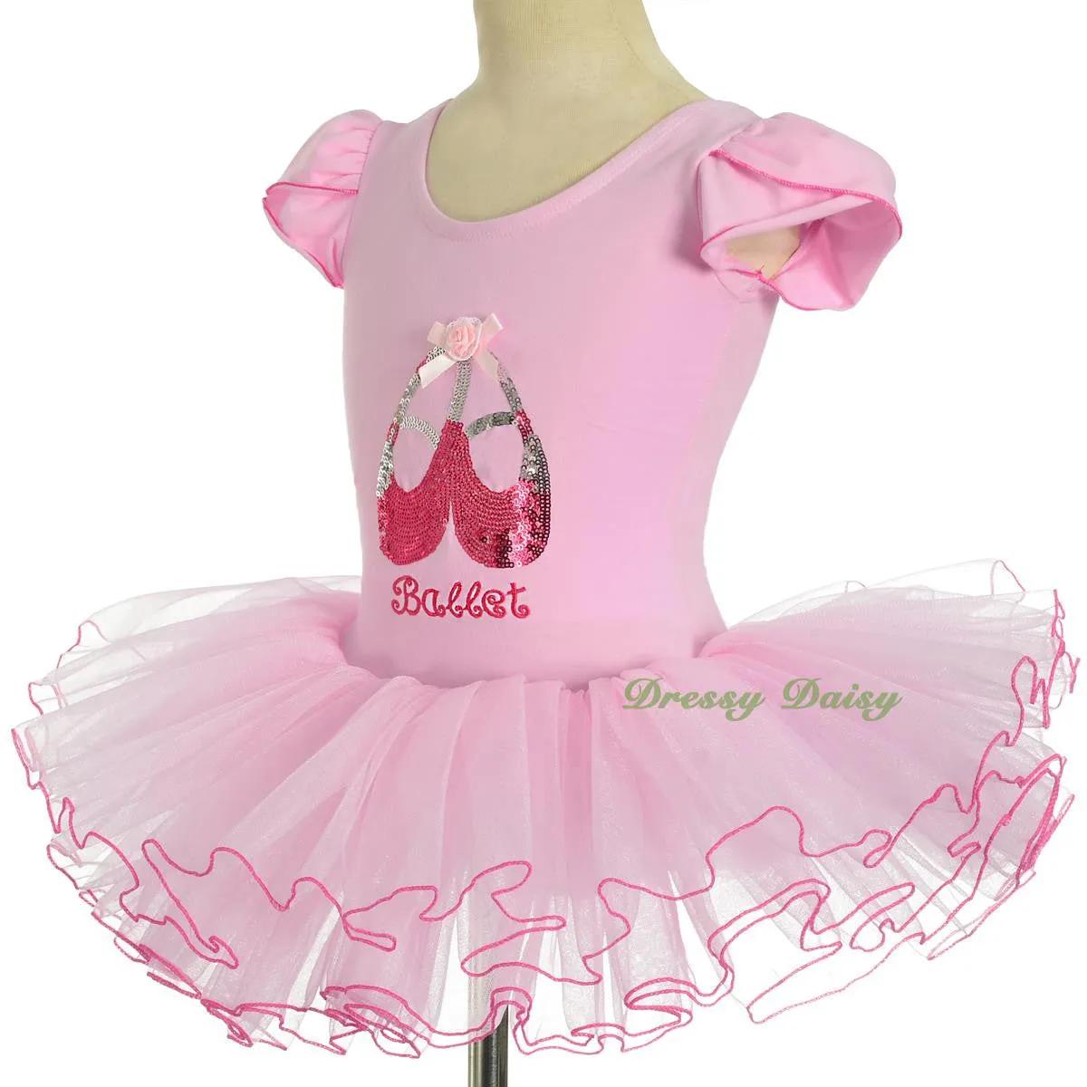 BA060 Girls' Sequined Ballerina Shoe Ballet Tutus Fairy Dance Costumes Size 2-8