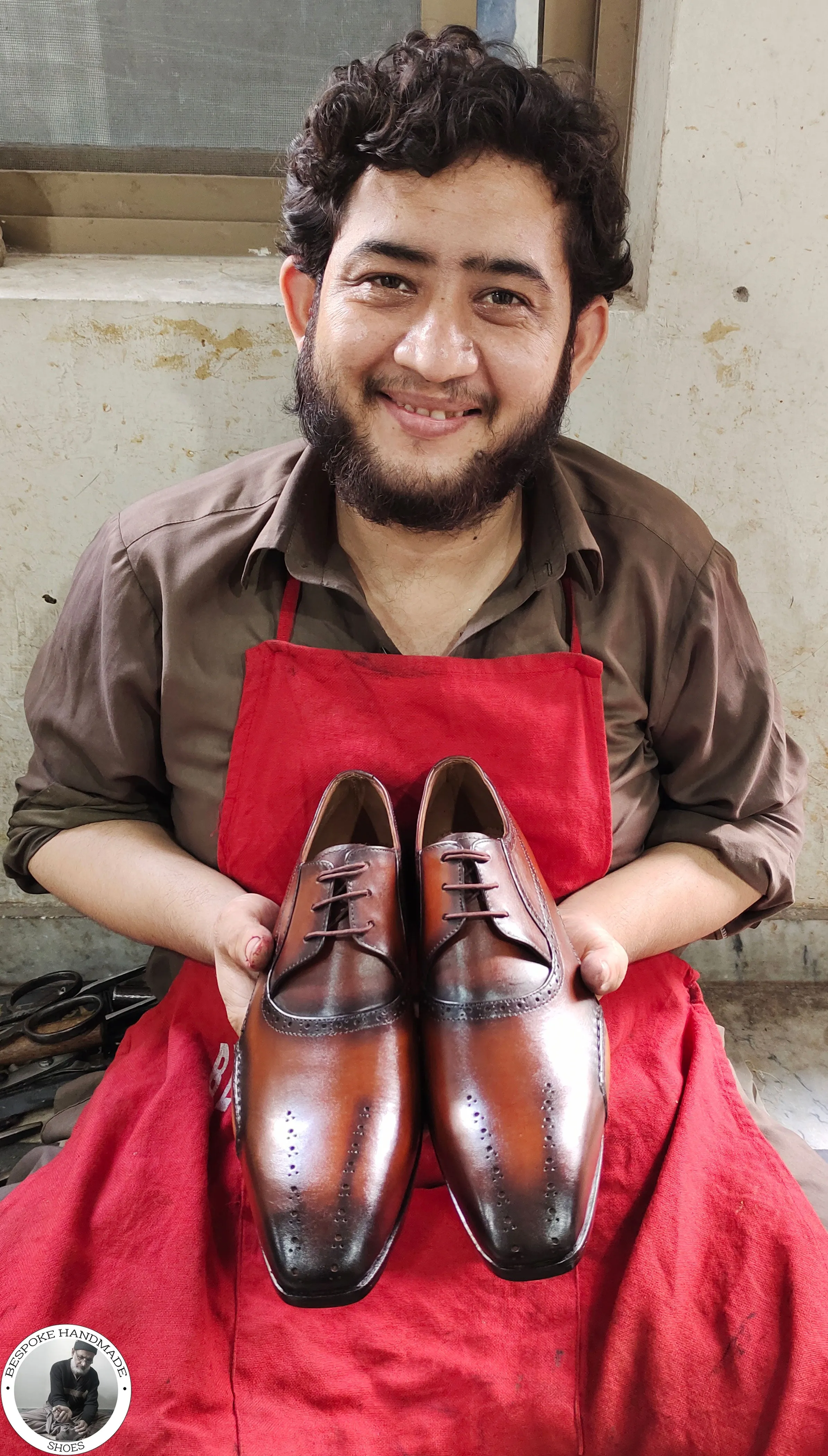 Bespoke Dress Genuine Brown Color Hand Painted Leather Shoe, Whole Cut Oxford Wingtip Lace up Shoes For Men's