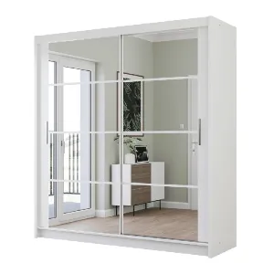 Breanna 203cm Sliding Door Wardrobe White