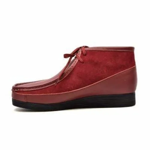 British Walkers New Castle Wallabee Boots Men's Red Leather and Suede