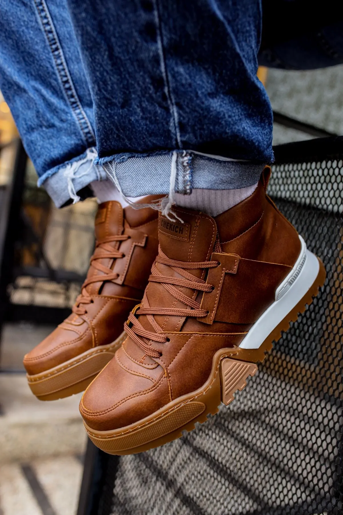 CH057 WS  Men's Sneaker Boots BROWN