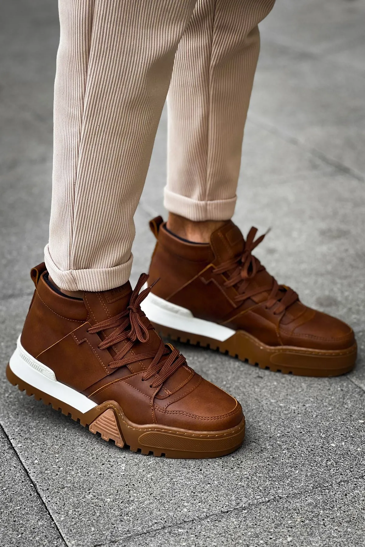 CH057 WS  Men's Sneaker Boots BROWN