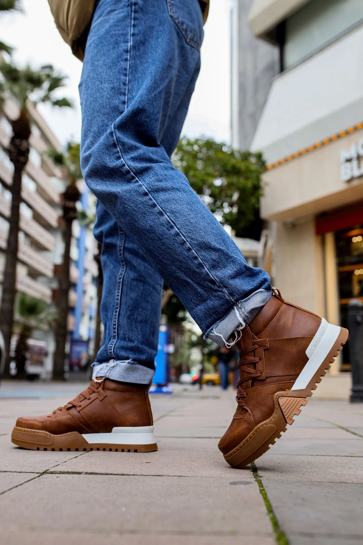 CH057 WS  Men's Sneaker Boots BROWN