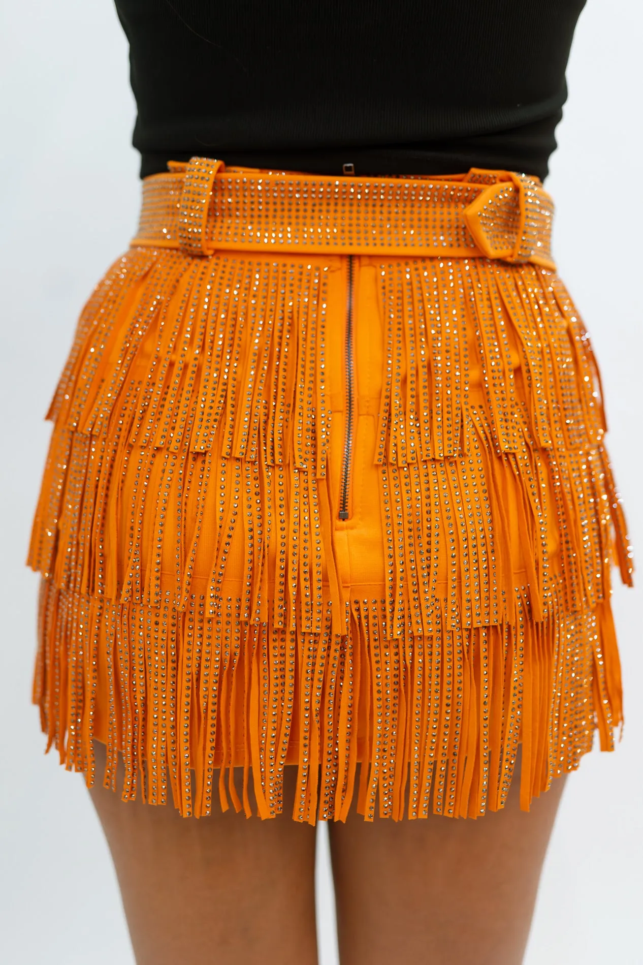 Cha Cha Fringe Skort - Orange