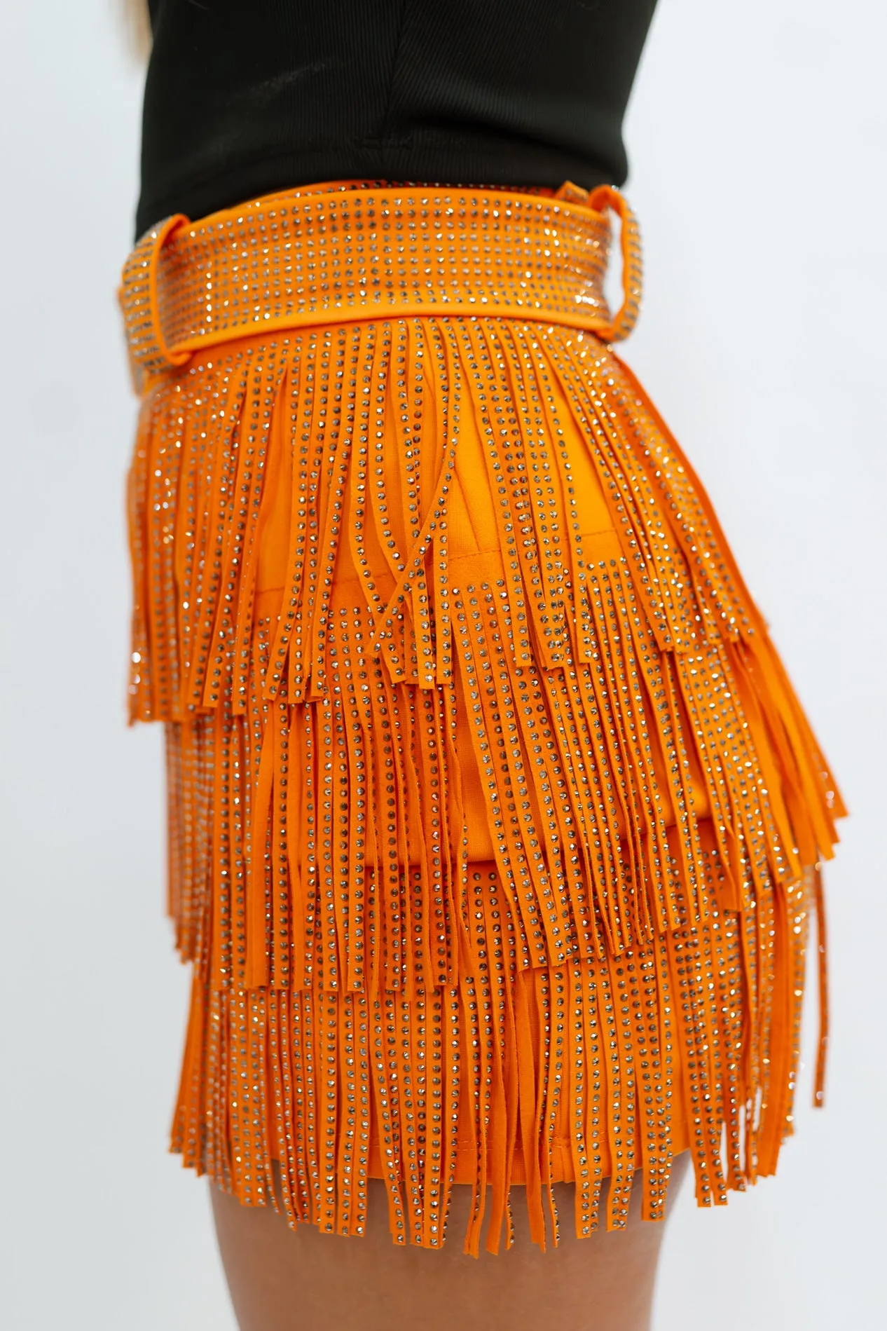 Cha Cha Fringe Skort - Orange