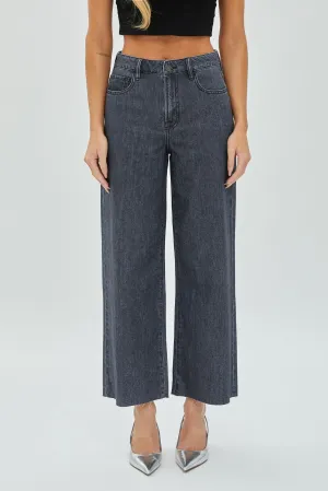 Charcoal Wide Leg Denim Pant