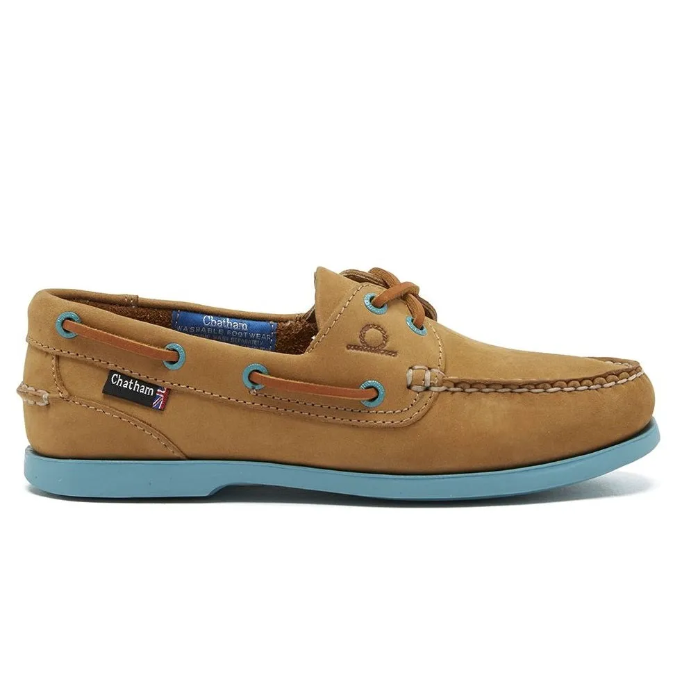 CHATHAM Pippa II G2 Leather Boat Shoes - Women's - Tan/Turquoise