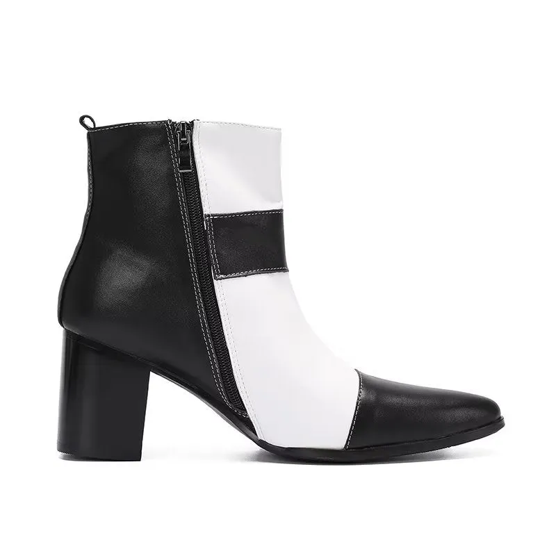 ChicZip Cow Leather Zipper Dress Boots