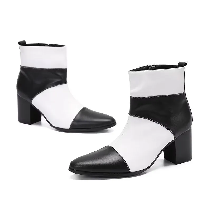 ChicZip Cow Leather Zipper Dress Boots