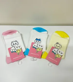 ChiiKawa X Miniso | ChiiKawa Hachiware Usagi Socks with Embroidery Logo - Kawaii items Room Decoration doll