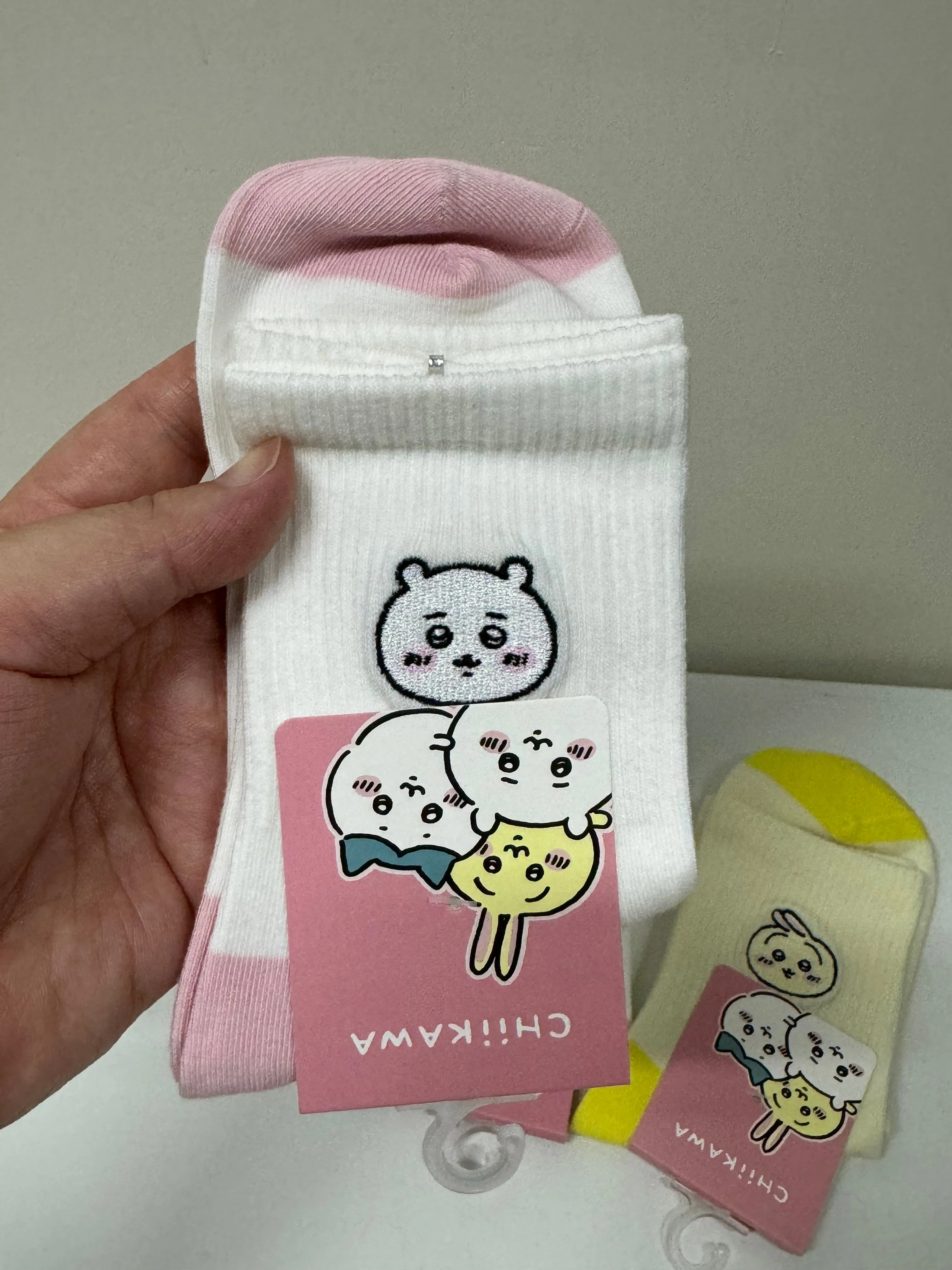 ChiiKawa X Miniso | ChiiKawa Hachiware Usagi Socks with Embroidery Logo - Kawaii items Room Decoration doll