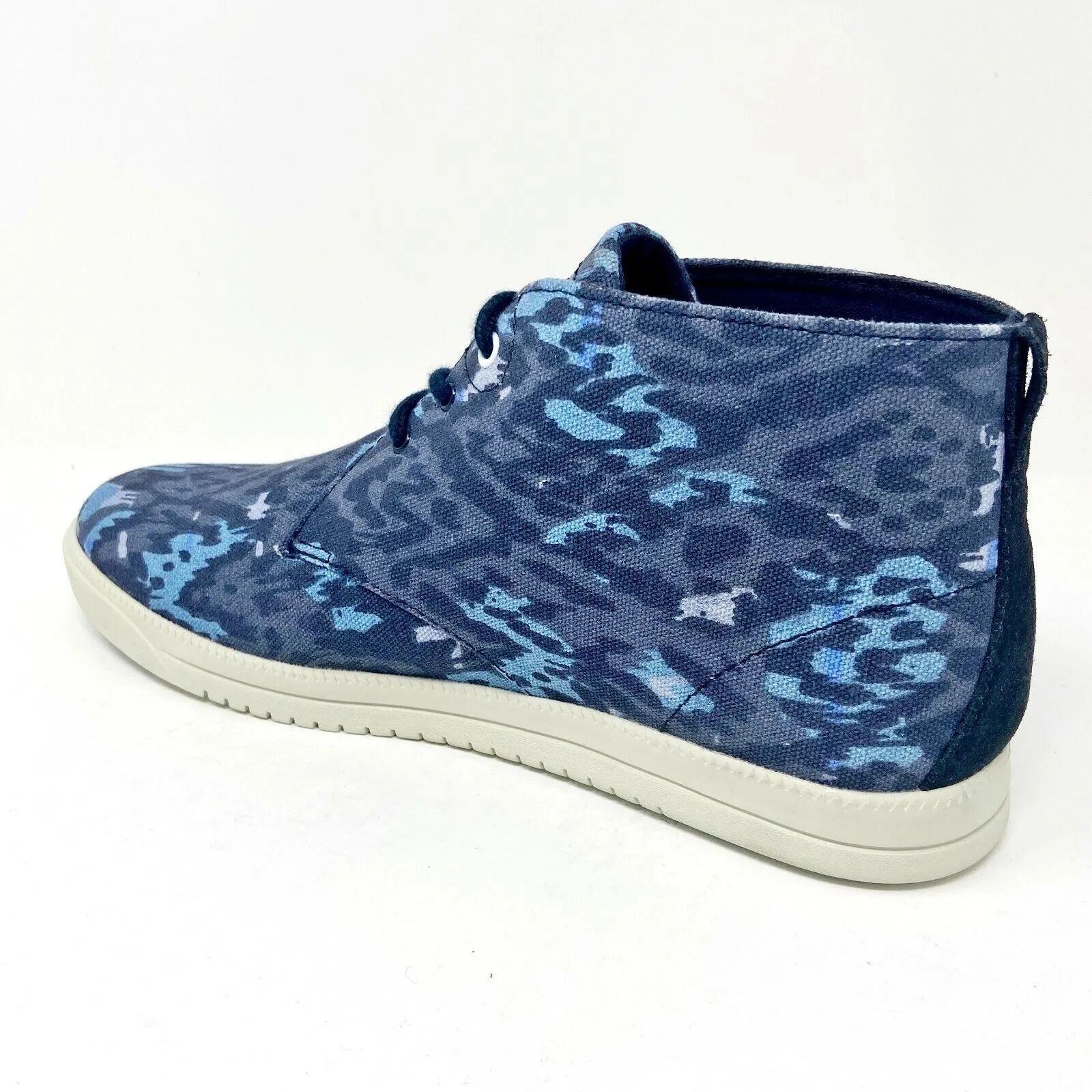 Clae Strayhorn Textile Midnight Batik Blue Mens Mid Chukka Sneaker Boots