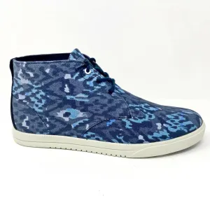 Clae Strayhorn Textile Midnight Batik Blue Mens Mid Chukka Sneaker Boots