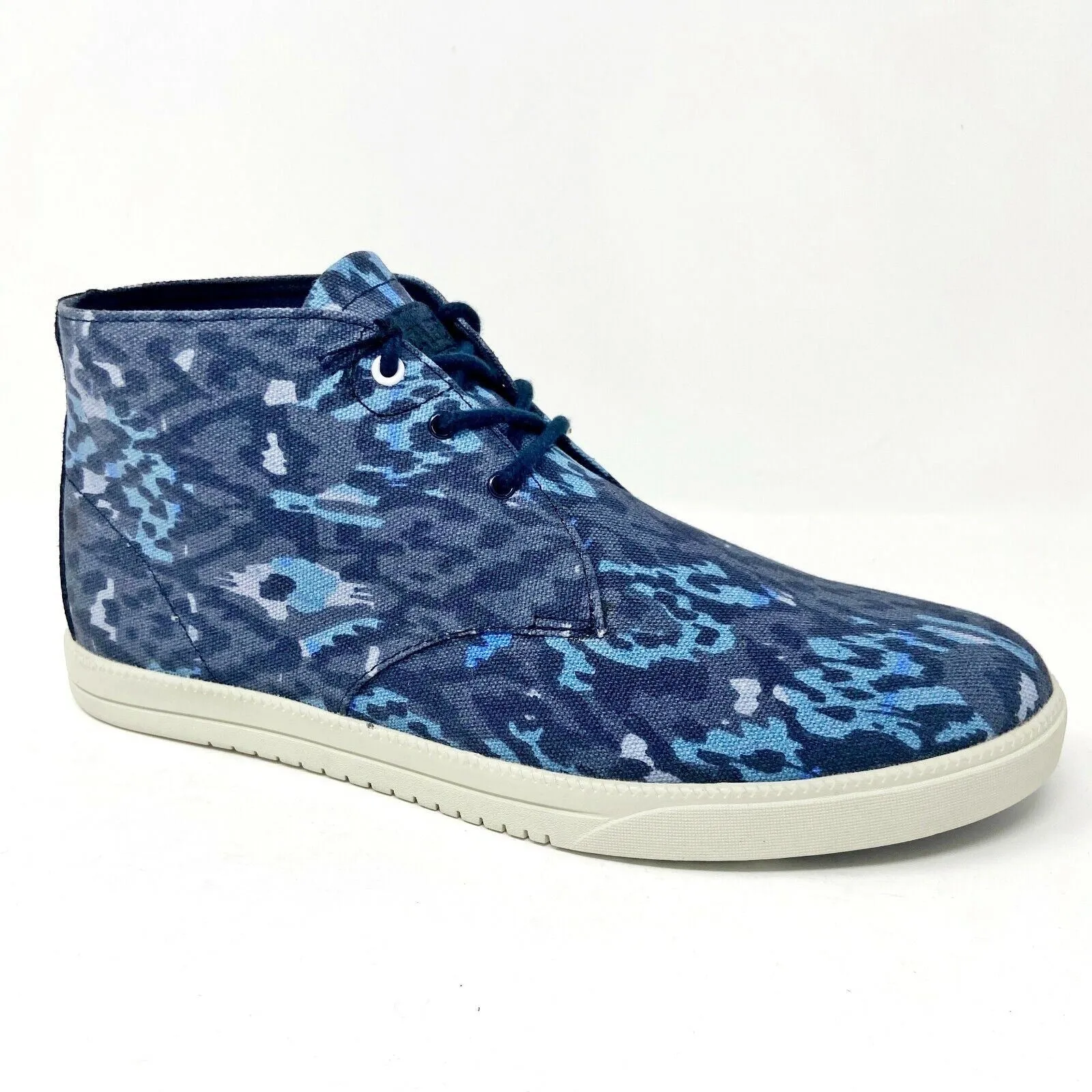 Clae Strayhorn Textile Midnight Batik Blue Mens Mid Chukka Sneaker Boots