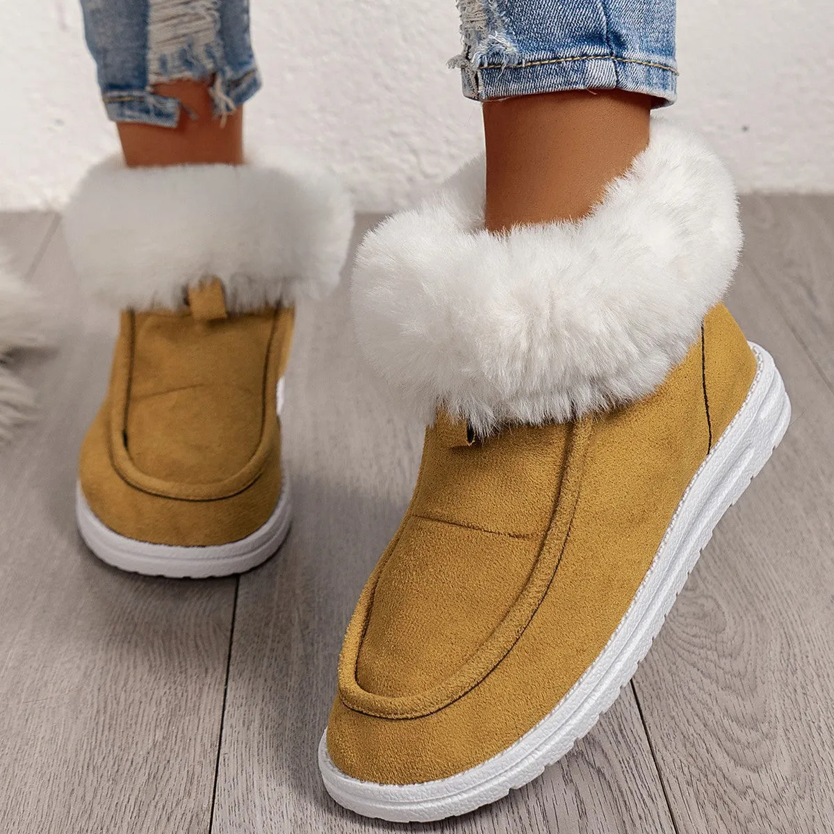 Cozy Stylish Warm Plush Soft Casual Chunky Durable Comfortable Fashionable Shoes