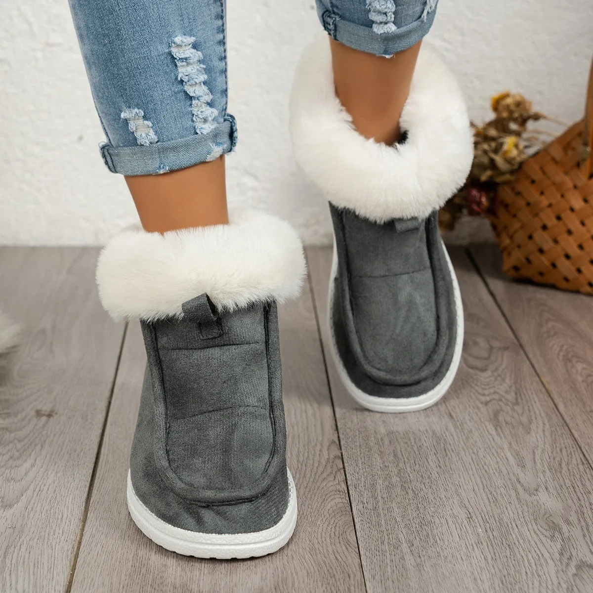 Cozy Stylish Warm Plush Soft Casual Chunky Durable Comfortable Fashionable Shoes