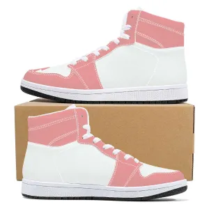 Create Your Own - High Top Synthetic Leather Sneakers - White