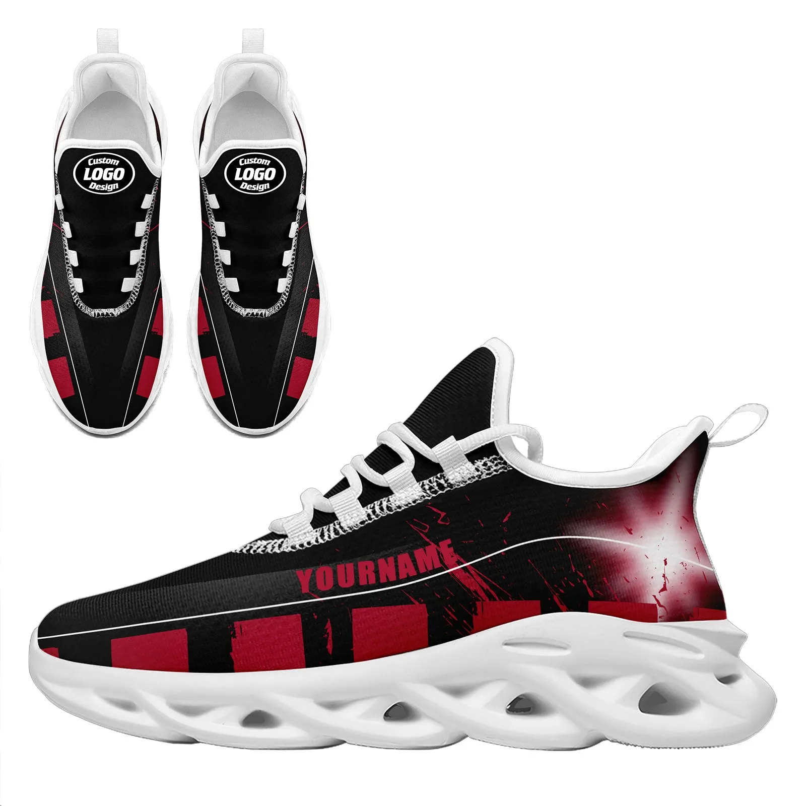 Custom Black Red Atlanta Maxsoul Shoes Personalized Sneaker FN003-D020260-3