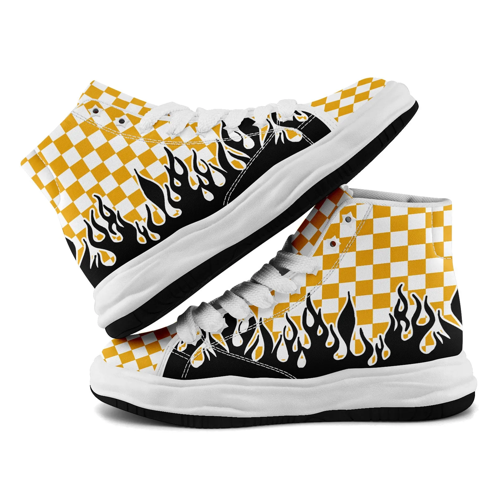 Custom Black Yellow White Pittsburgh Firesoul Shoes Personalized Sneaker FN039-D020272-30