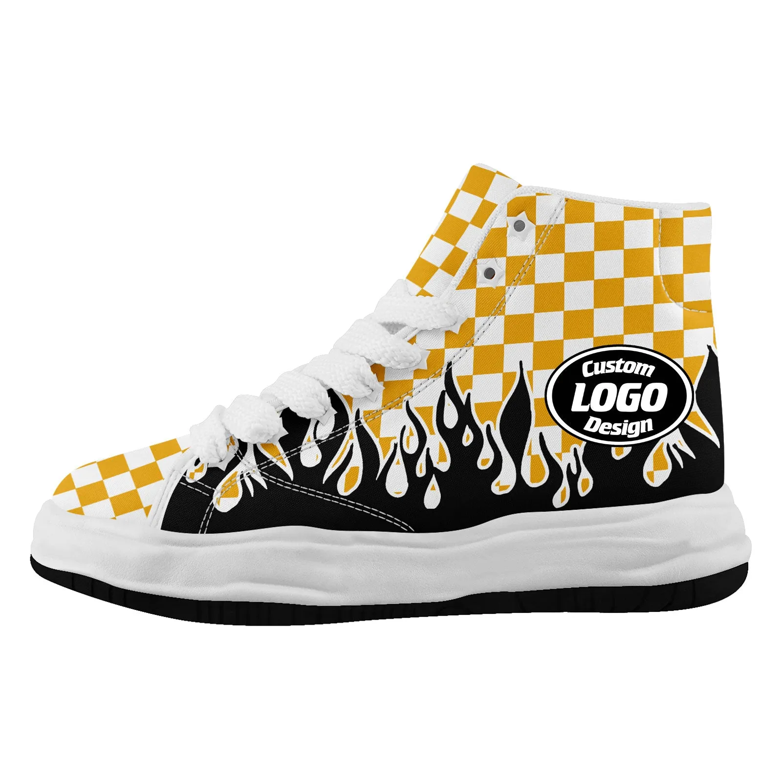 Custom Black Yellow White Pittsburgh Firesoul Shoes Personalized Sneaker FN039-D020272-30