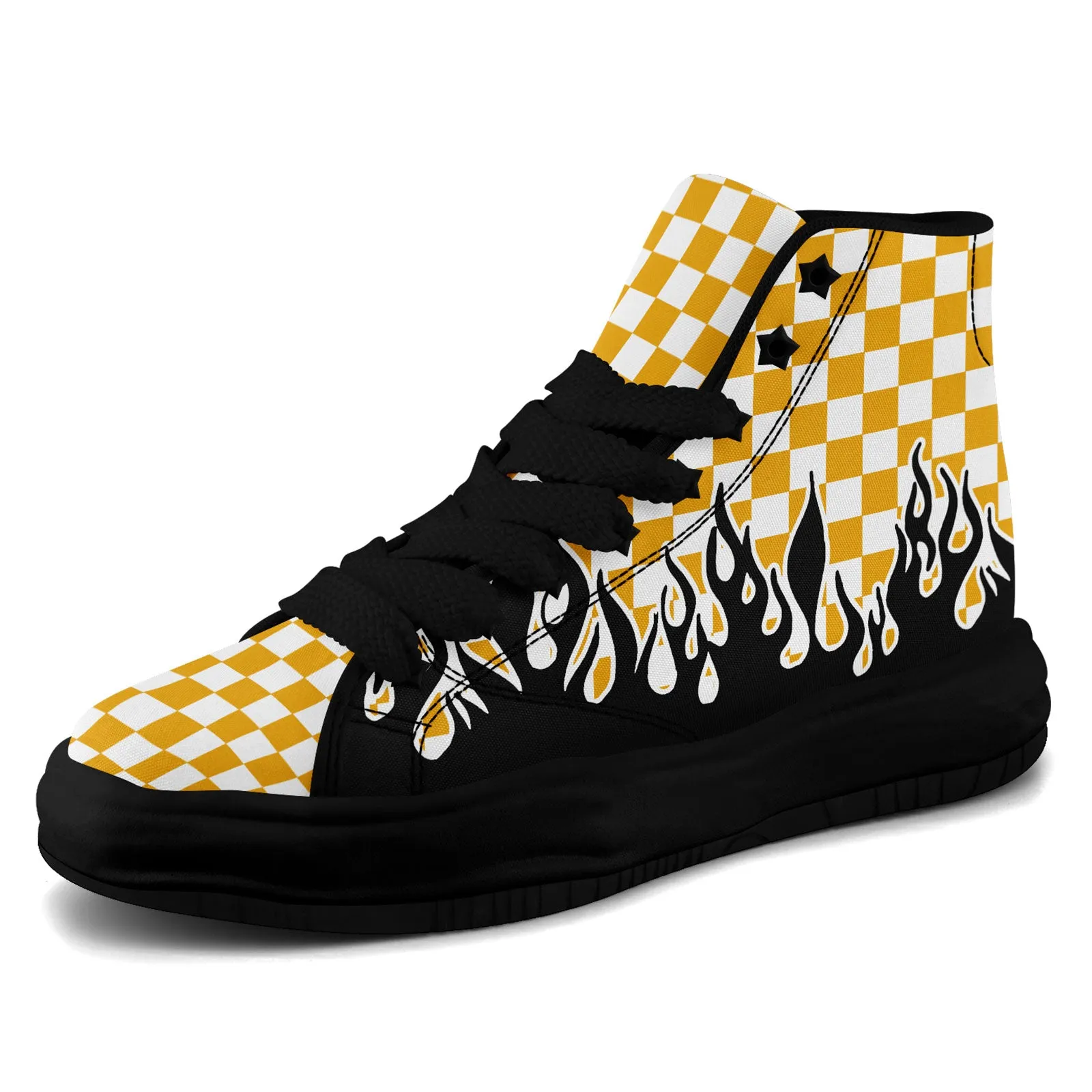 Custom Black Yellow White Pittsburgh Firesoul Shoes Personalized Sneaker FN039-D020272-30