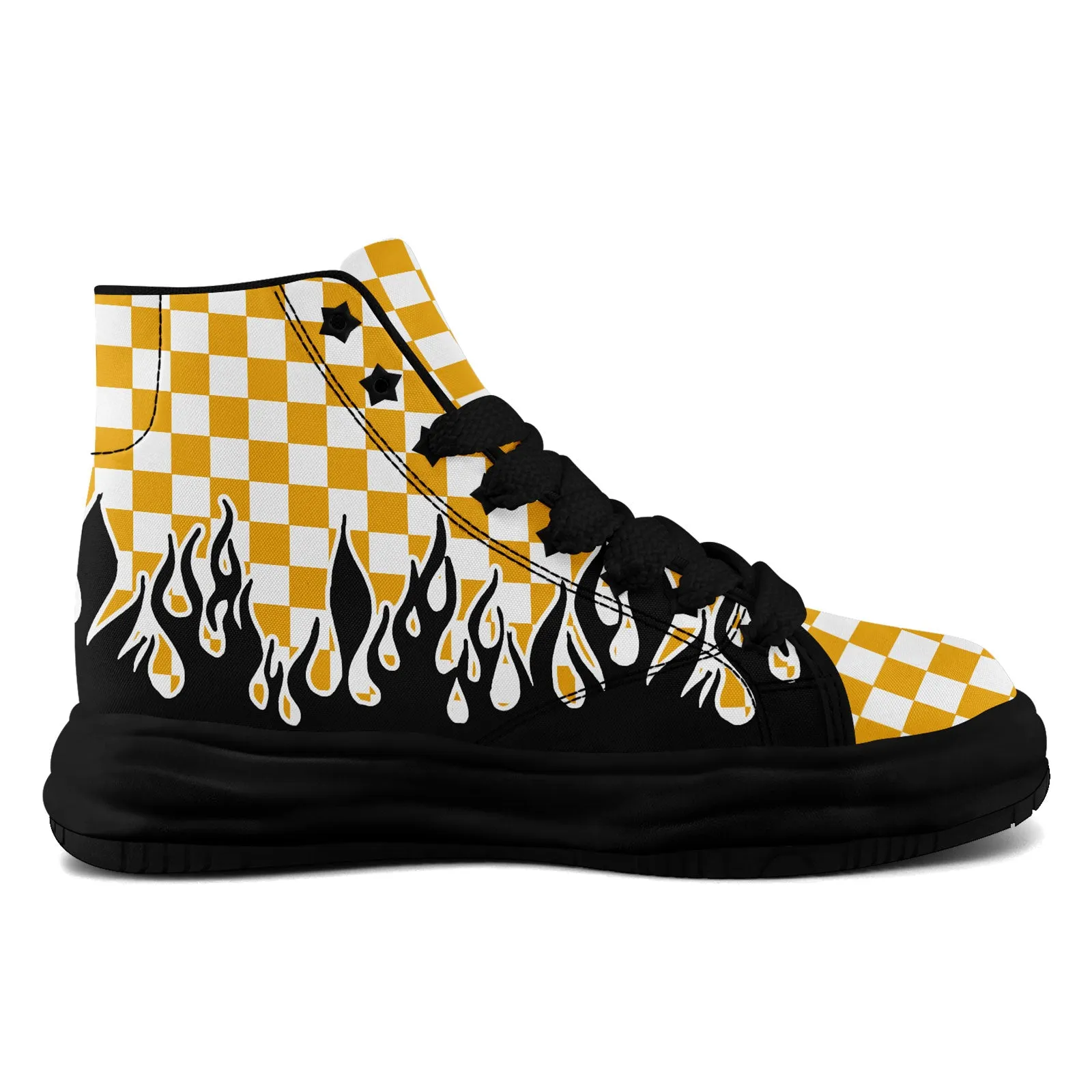 Custom Black Yellow White Pittsburgh Firesoul Shoes Personalized Sneaker FN039-D020272-30