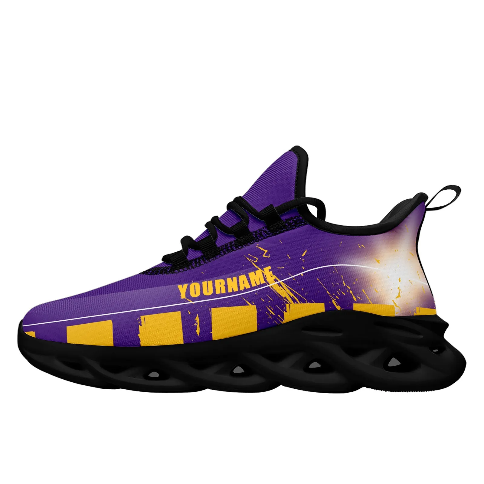 Custom Purple Yellow Minnesota Maxsoul Shoes Personalized Sneaker FN003-D020260-17