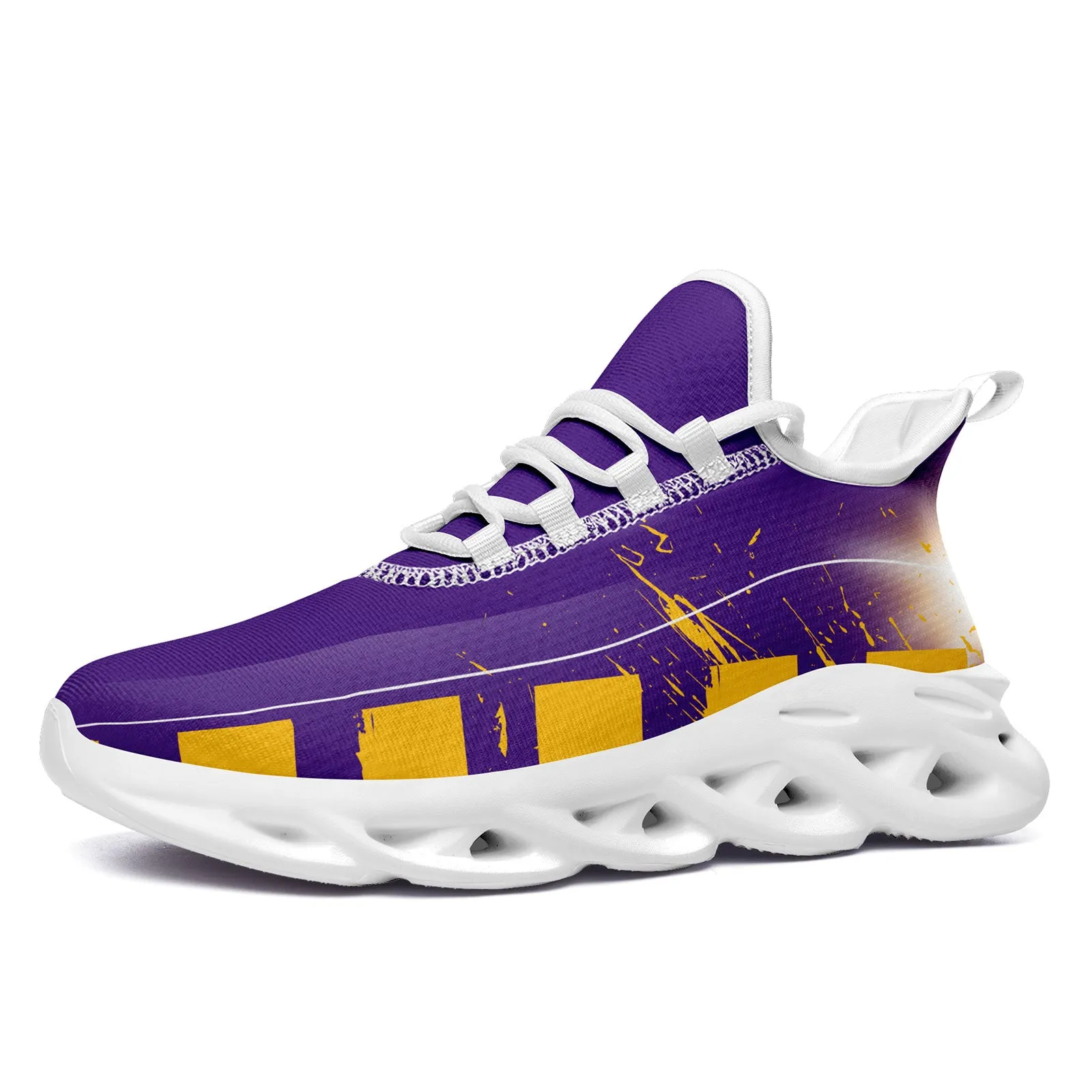 Custom Purple Yellow Minnesota Maxsoul Shoes Personalized Sneaker FN003-D020260-17