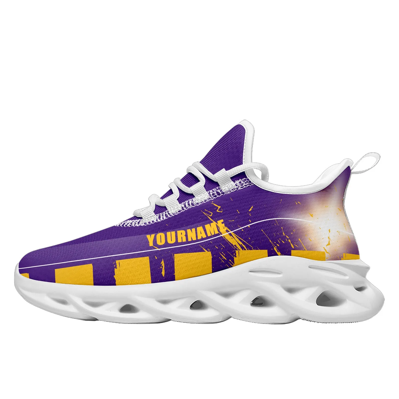 Custom Purple Yellow Minnesota Maxsoul Shoes Personalized Sneaker FN003-D020260-17