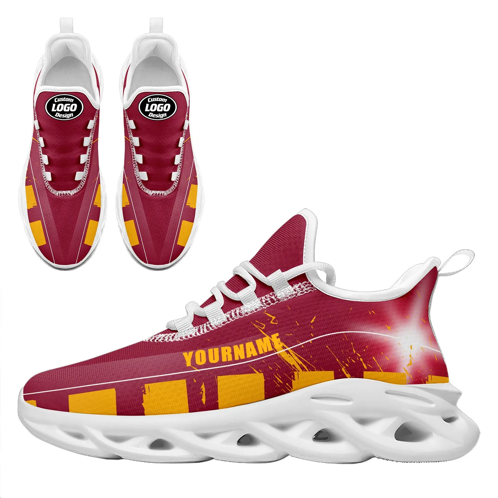 Custom Red Yellow Arizona Maxsoul Shoes Personalized Sneaker FN003-D020260-1