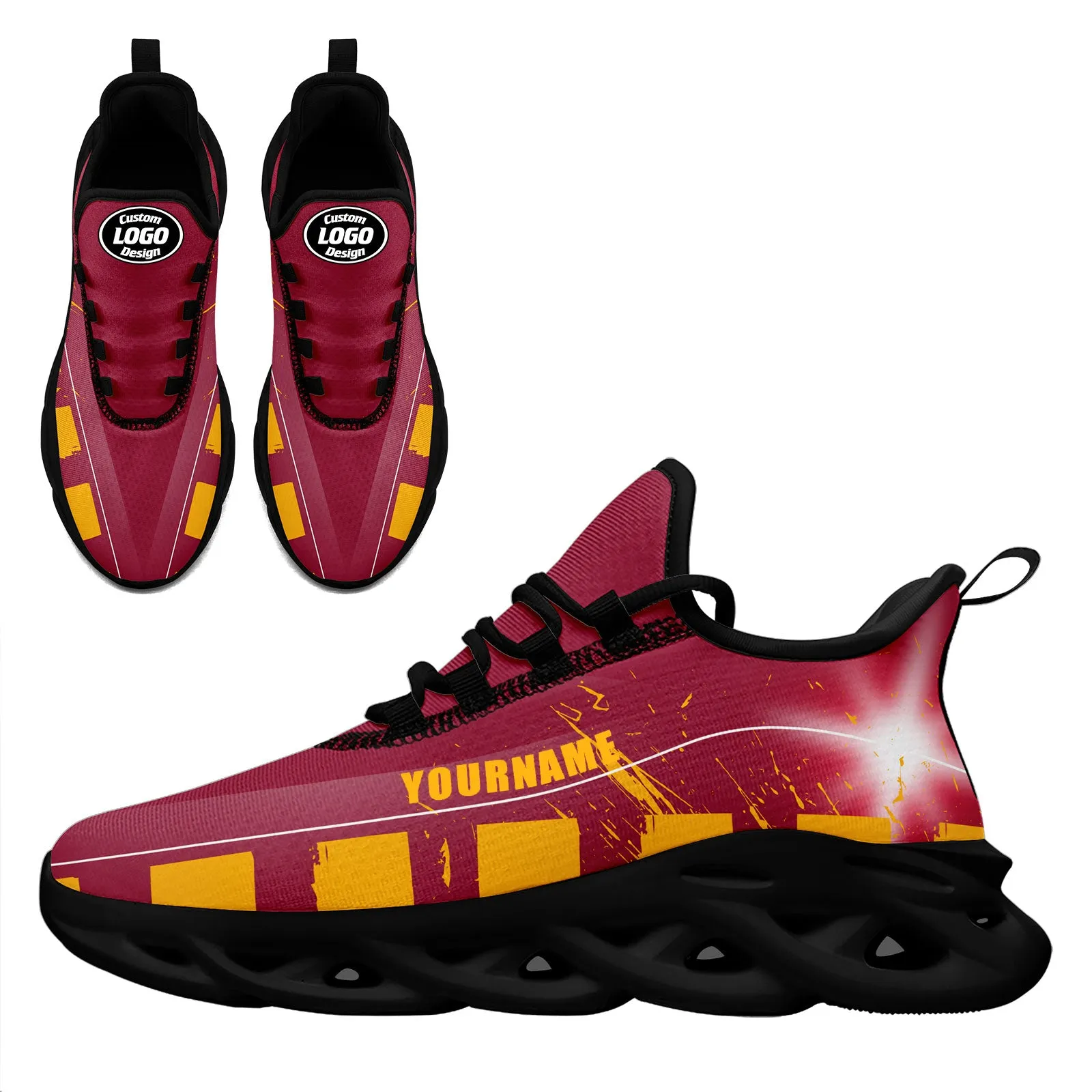 Custom Red Yellow Arizona Maxsoul Shoes Personalized Sneaker FN003-D020260-1