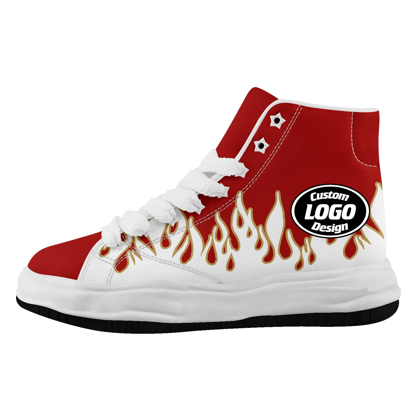 Custom White Red Yellow San Francisco Firesoul Shoes Personalized Sneaker FN039-D020272-25