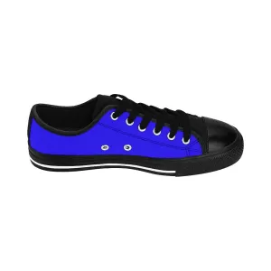 Deep Blue Men's Sneakers, Solid Blue Color Designer Men's Running Low Top Best Tennis Shoes