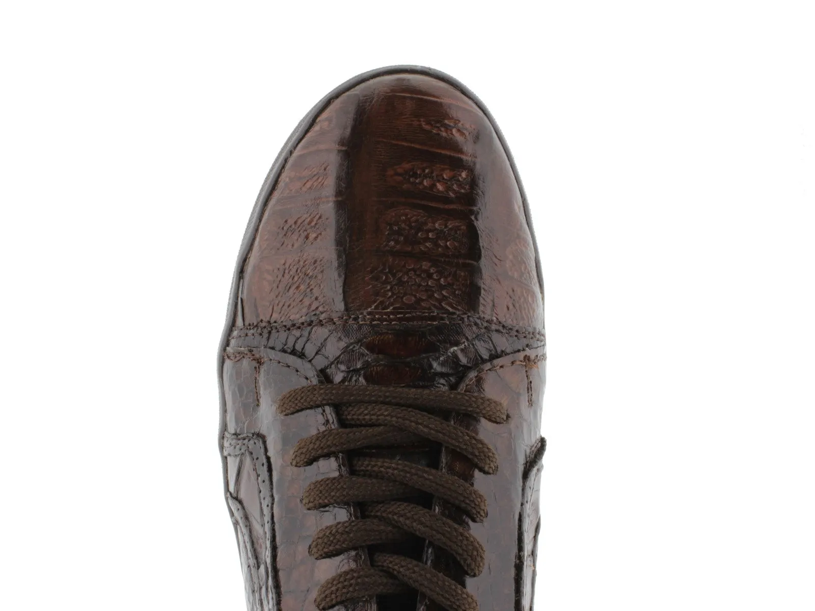 Dolce Pelle - Men's Brown Genuine Crocodile & Python Snake Skin Fashion Sneakers