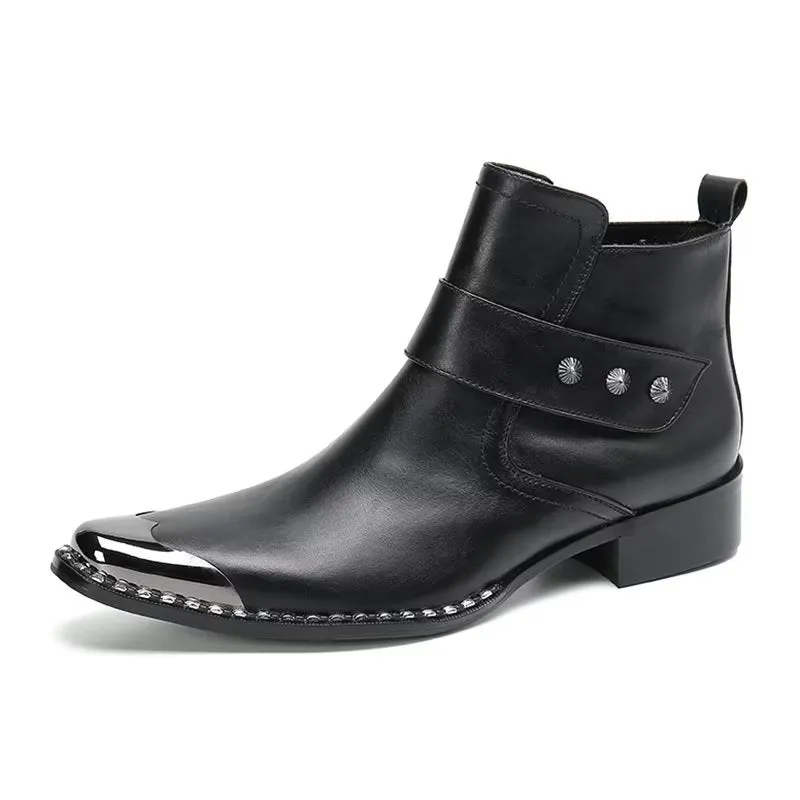 ElegantLuxe Genuine Leather Zipper Dress Boots