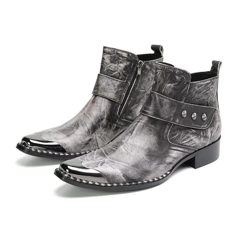 ElegantLuxe Genuine Leather Zipper Dress Boots