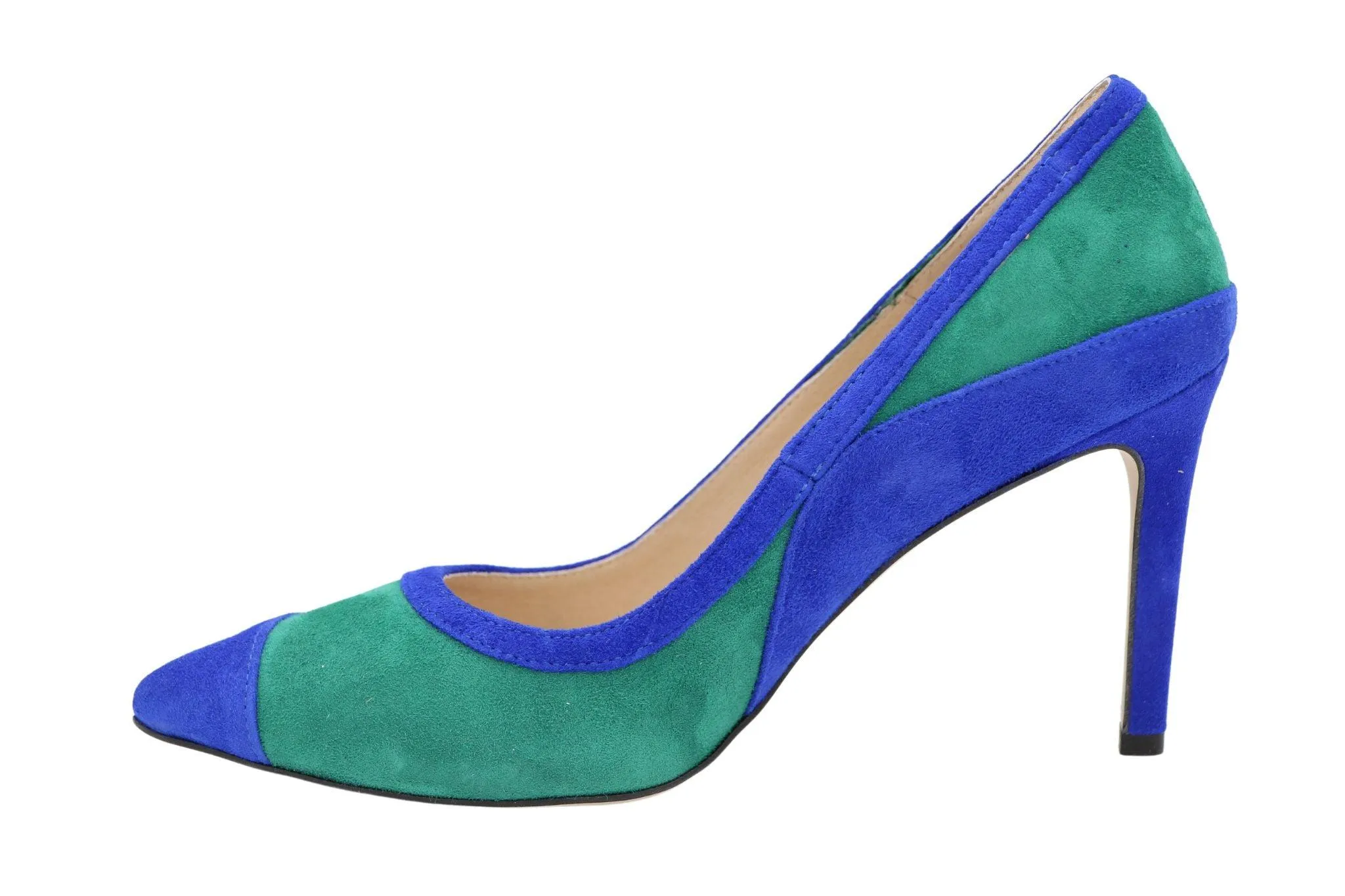 EMIS Royal Blue Green Suede Pointed Toe Shoe